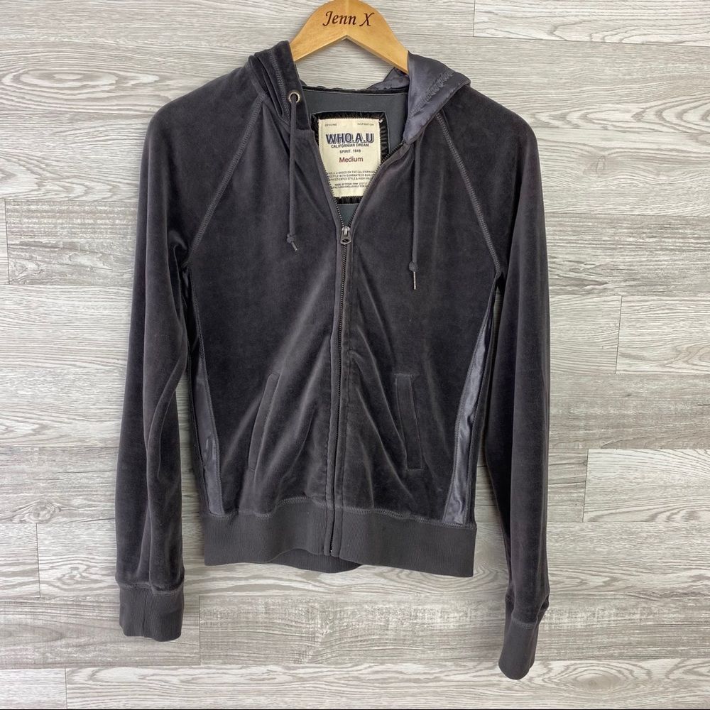 Who.Au California Gray Zip Up Sweater